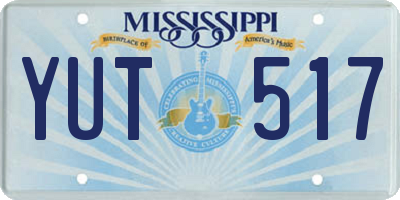 MS license plate YUT517
