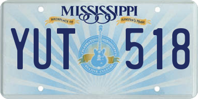 MS license plate YUT518