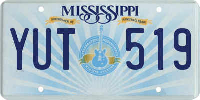 MS license plate YUT519