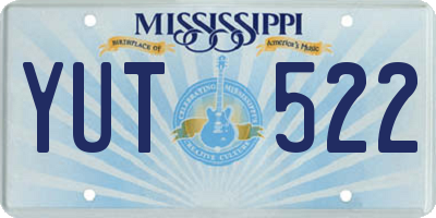 MS license plate YUT522