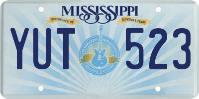 MS license plate YUT523