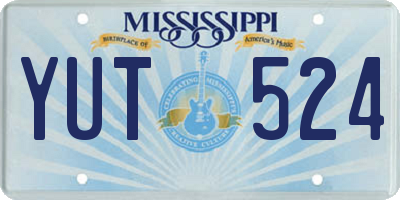 MS license plate YUT524