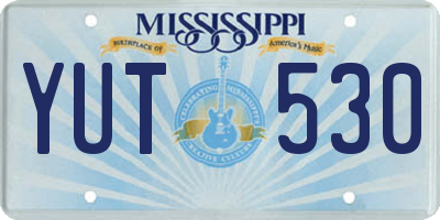 MS license plate YUT530