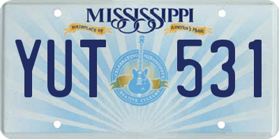 MS license plate YUT531