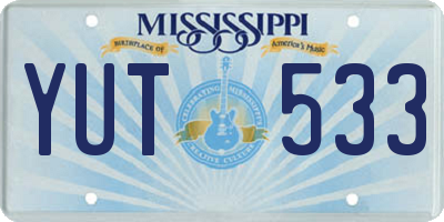 MS license plate YUT533