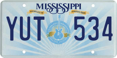 MS license plate YUT534
