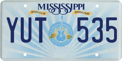MS license plate YUT535
