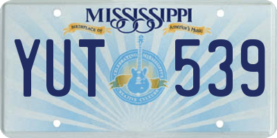 MS license plate YUT539