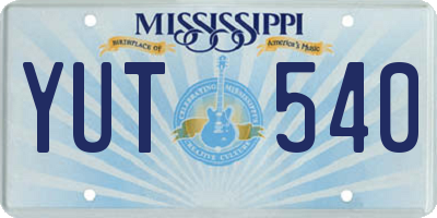 MS license plate YUT540