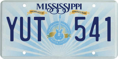 MS license plate YUT541