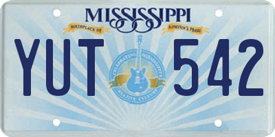 MS license plate YUT542