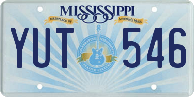 MS license plate YUT546