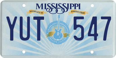 MS license plate YUT547