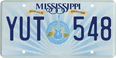 MS license plate YUT548