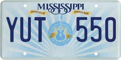 MS license plate YUT550