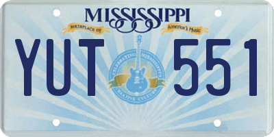 MS license plate YUT551