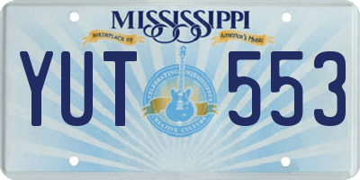 MS license plate YUT553
