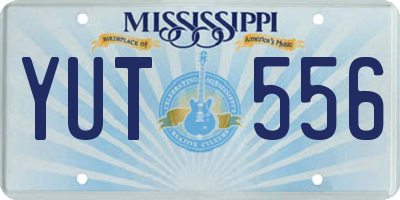 MS license plate YUT556