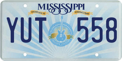 MS license plate YUT558