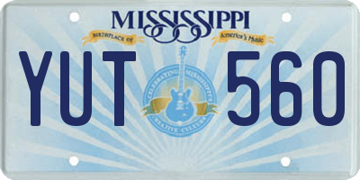 MS license plate YUT560