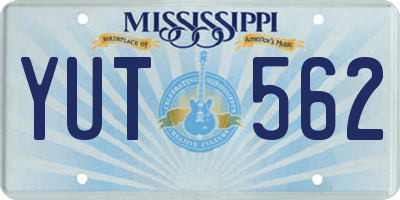MS license plate YUT562