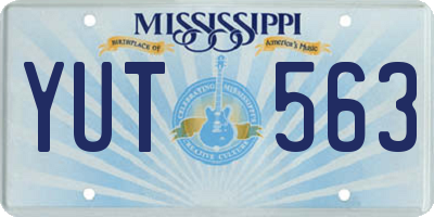 MS license plate YUT563