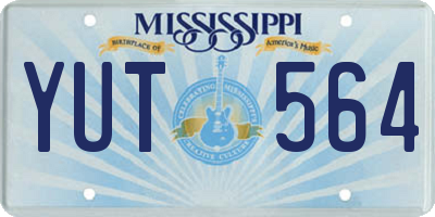 MS license plate YUT564