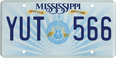 MS license plate YUT566