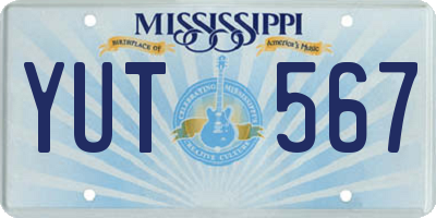 MS license plate YUT567