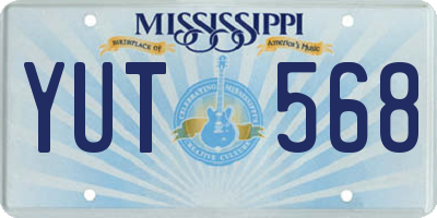 MS license plate YUT568