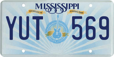 MS license plate YUT569