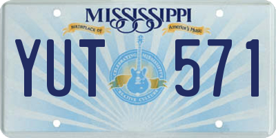 MS license plate YUT571