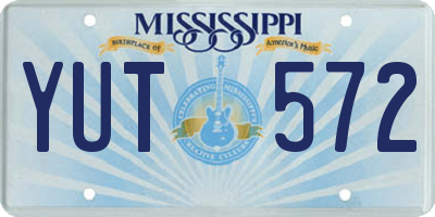 MS license plate YUT572