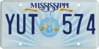 MS license plate YUT574