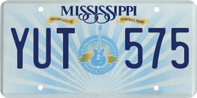 MS license plate YUT575