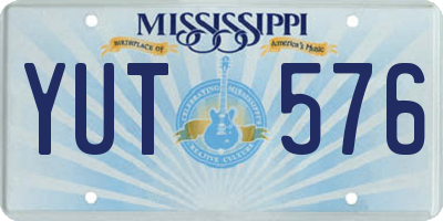 MS license plate YUT576