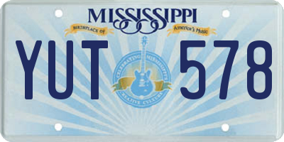 MS license plate YUT578