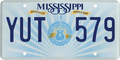 MS license plate YUT579