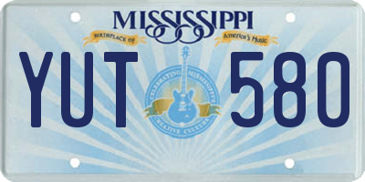 MS license plate YUT580