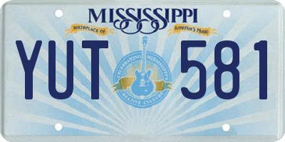 MS license plate YUT581