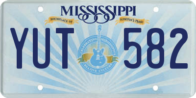 MS license plate YUT582