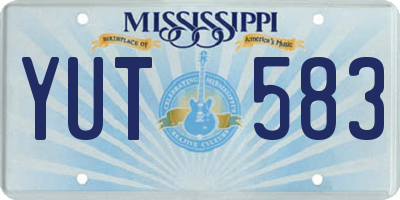 MS license plate YUT583