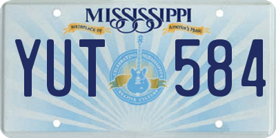 MS license plate YUT584