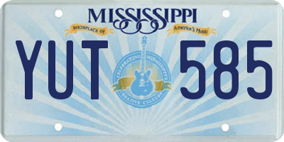 MS license plate YUT585