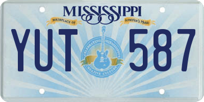 MS license plate YUT587