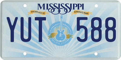 MS license plate YUT588