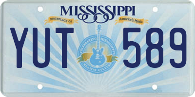 MS license plate YUT589
