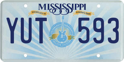 MS license plate YUT593