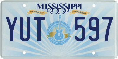 MS license plate YUT597
