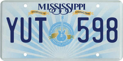 MS license plate YUT598